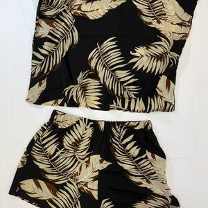 SHEIN Black and Brown Tropical Pattern Set. Size XL